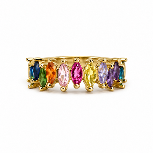 Adjustable Rainbow Gem Ring